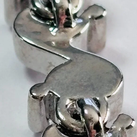 Silver Tone Clear Crystal S Wave Tennis Bracelet 7.5” - Picture 8 of 12